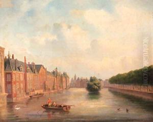 The Hofvijver, The Hague by Carl Eduard Ahrendts