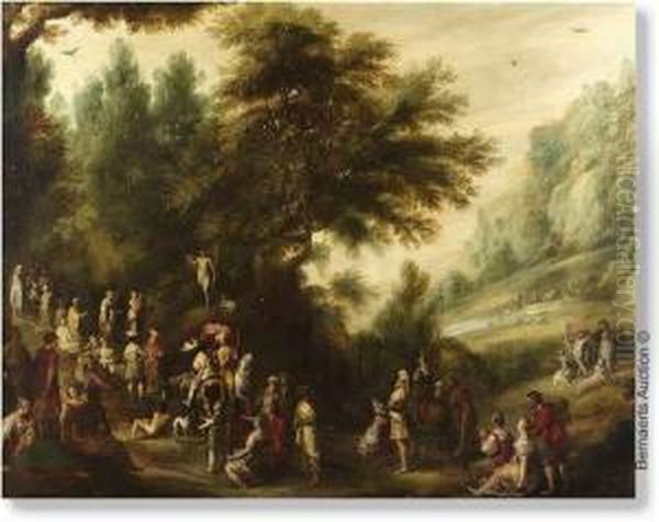 Preaching Christ In A Mountainous Landscape. Canvas - view 1