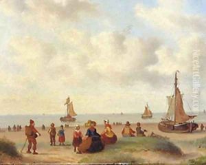 On the beach by Carl Eduard Ahrendts