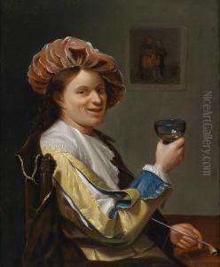 A Young Man With A Wine Glass In Elegantdress thumbnail
