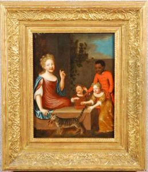 Four Figures In A Garden - view 1