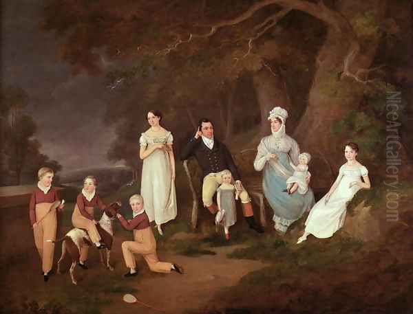 Group portrait of a Squire, his Wife and Children on the Edge of the New Forest, 1817 - view 1