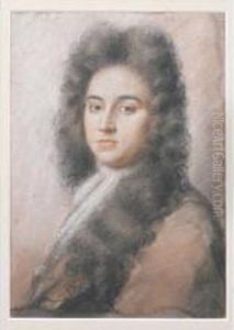 Portrait Of A Gentleman In Full Long Wig Wearing A White Cravat by Henry Tilson