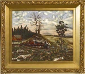 Landscape With Farm And Figure by John Rollin Tilton