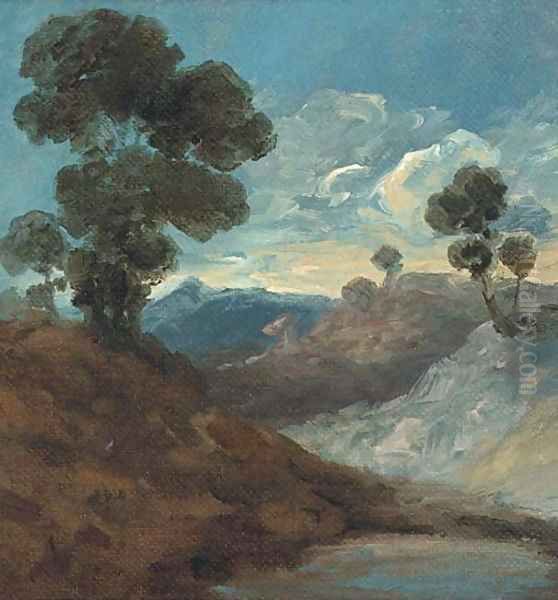 Trees in an extensive landscape, a sketch - view 1