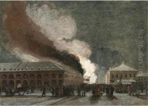 Fire In The Ryad by Vasili Fiedorovivh Timm