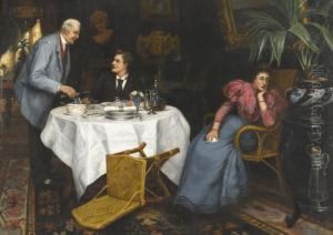 Interieur Mit Dinierendem Paar by Henri Timmermans