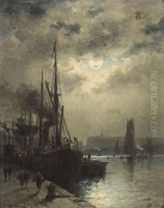 Harbor Scene by Louis Timmermans