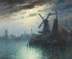 Canal Hollandais Avec Effet De Lune
