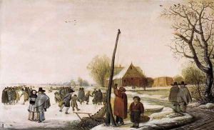 Landscape with Frozen River c. 1655 by Barent Avercamp