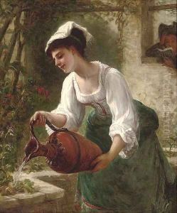 Watering the summer blooms by Bernardo Amiconi