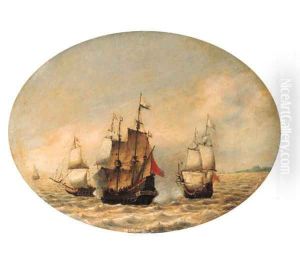 A Dutch merchantman under attack offshore