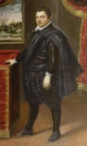 Interior With Full Length Portrait Of A Nobleman
