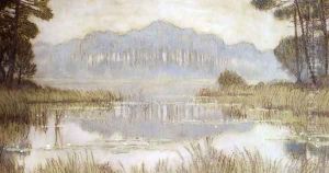 Landscape With Overgrown Pond by Jean-Francis Auburtin
