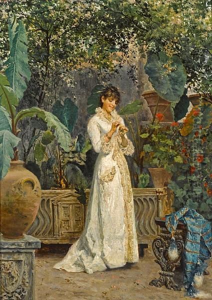 A Lady In Her Garden - view 1