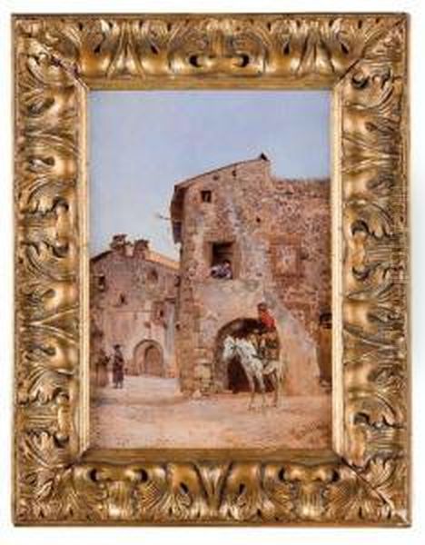 Scorcio Di Paese Con Contadini - view 1
