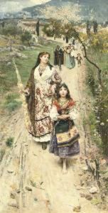 A Palm Sunday Procession by Cesare Tiratelli