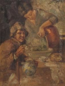 Figure In Un Interno by Cesare Tiratelli