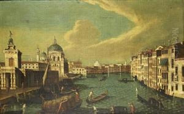 The Grand Canal, Venice, At The Punta Della Dogana With Santa Maria Della Salute Beyond - view 1