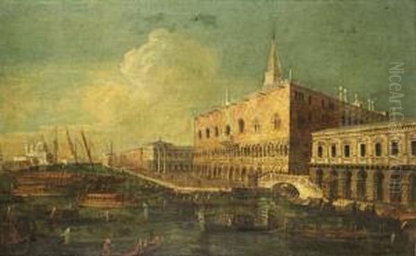 A Regatta On The Bacino Di San Marco The Doge's Palace, Venice - view 1