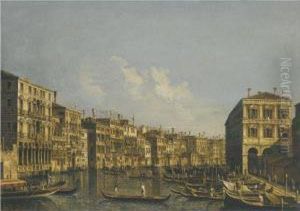 Venice, A View Of The Grand Canal Looking Towards Thepescheria by Francesco Tironi