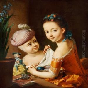 Portrait Of Two Little Girls by Anton Wilhelm Tischbein