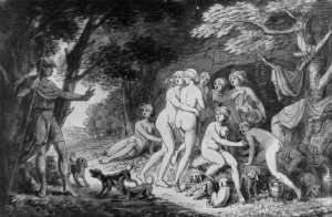 Diana Und Aktaon. by Anton Wilhelm Tischbein