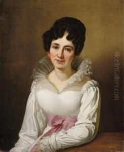 Portrait Einer Dame Inweissem Kleid