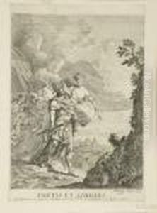 Thetis Et Achilles - Menelaus Et Paris. by Johann Heinrich Ii Tischbein