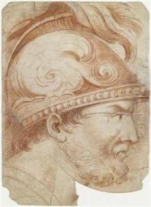 Awarrior With A Helmet In Profile by Johann Heinrich Wilhelm Tischbein I