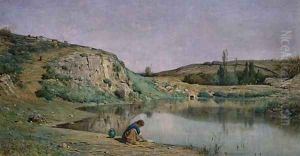 Shore of Lake Bourget by Adolphe Appian