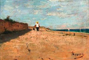 A Parisian coastal view by Adolphe Appian