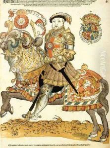 Henry VIII Of England On Horseback 1538 by Cornelis Anthonisz.
