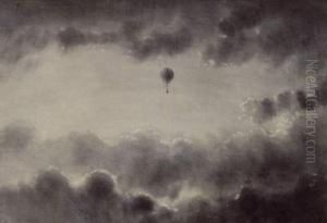 Le Ballon De Monsieur Glaisher Dans Les Nuages
 Crayon Noir Et Gommage.