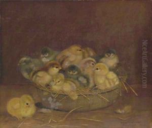 Chicks in a Basket by Ben Austrian