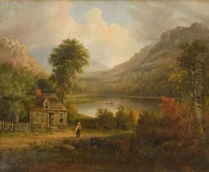 White Mountain Farmhouse. Signed Illegibly Lower Left. by William H. Titcomb