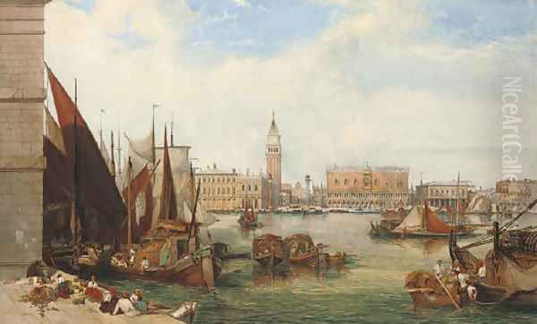 Bustling activity on the waterfront, Venice - view 1