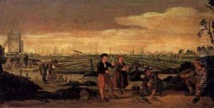 Fishermen and Farmers in a Landscape by Arent Arentsz
