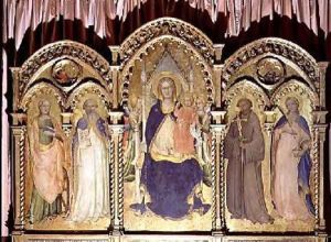 Madonna and Child Enthroned with SS Lucy John Gualberto by Fra Angelico (Guido di Pietro)