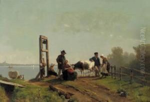 Peasents Waiting For A Ferry, Lower Rhine