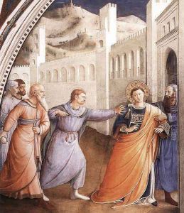 St Stephen Being Led to his Martyrdom by Fra Angelico (Guido di Pietro)