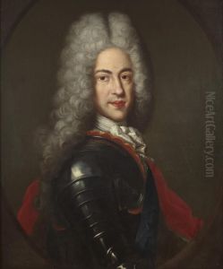 Half Length Portrait Of Charles Edward Stuart The Young Pretender In Armour