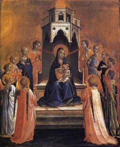 Virgin and Child Enthroned with Twelve Angels by Fra Angelico (Guido di Pietro)