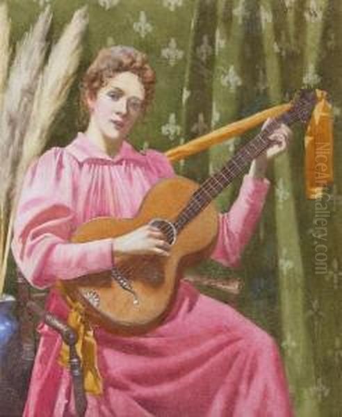 Young Woman Playing A Guitar - view 1