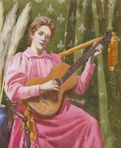 Young Woman Playing A Guitar