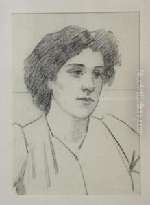 Head Of A Young Woman. by Ralph Todd