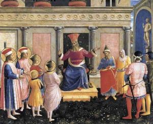 Saint Cosmas and Saint Damian before Lisius by Fra Angelico (Guido di Pietro)