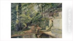 Femmes Au Lavoir by Waldemar Knut Gustaf Tode