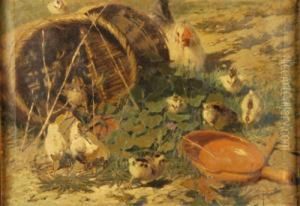 Chioccia Con Pulcini by Giovanni Battista Todeschini