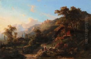 Sommerliche Landschaft Im Berner Oberland by Carl Johann Fr. Toeche